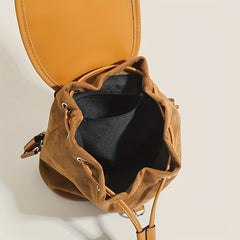 Vintage Solid Backpack Drawstring Rucksack Women's Travel Bag