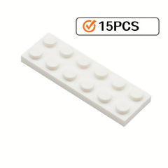 15pcs Building Blocks Set 2x6 Flat Plates ABS Material Various Colors
