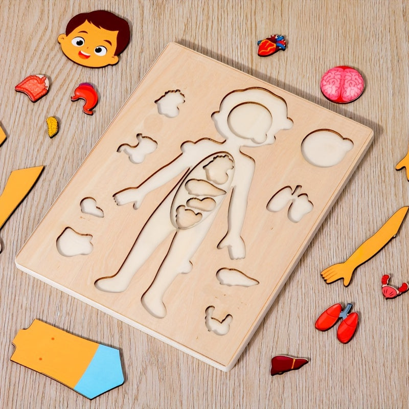 Kids' Wooden Human Body Jigsaw Puzzle Toy