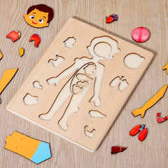 Kids' Wooden Human Body Jigsaw Puzzle Toy