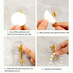 Acrylic Hook Light Punching Adhesive Hook with Back Glue