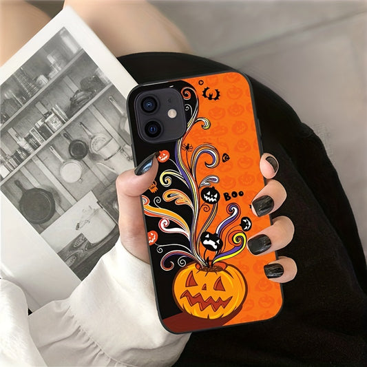 Scary Pumpkin Bat Pattern Anti-Scratch Case for iPhone 11 12 13 14