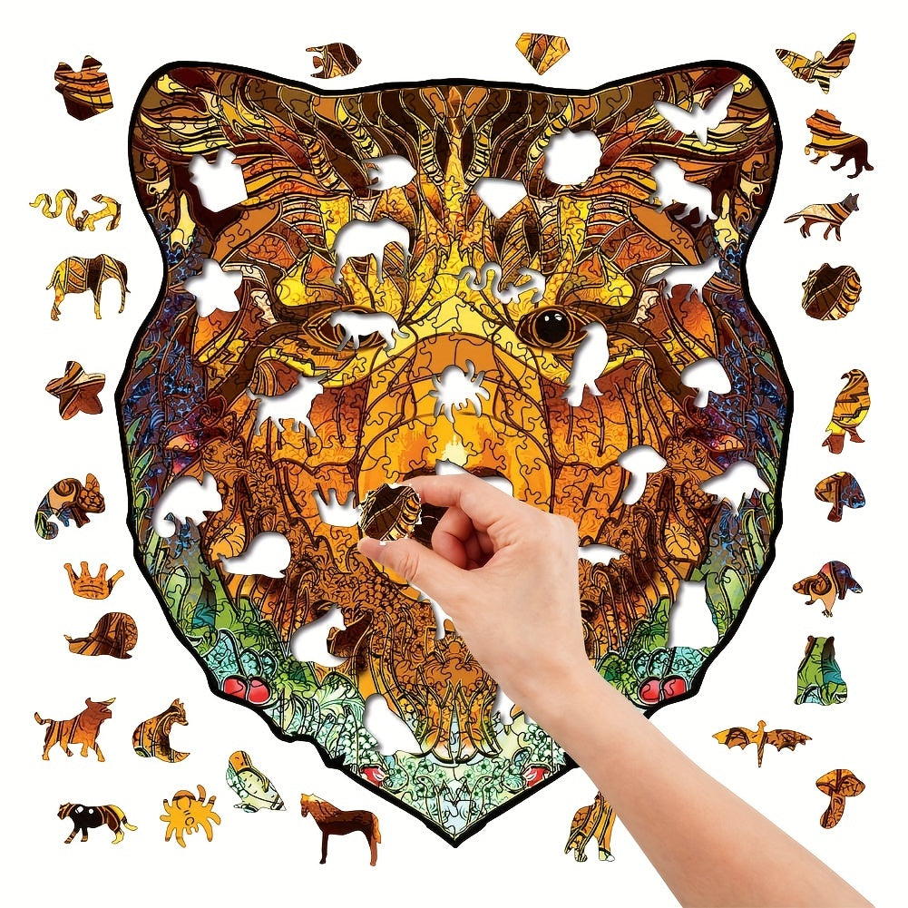 Funny Bear Wooden Puzzle with Box