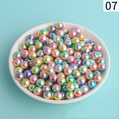 100pcs 6mm Acrylic Round Mermaid Pearl Spacer Beads for Jewelry Making