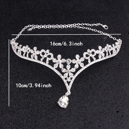 Rhinestone Crown Headband Wedding Bridal Forehead Jewelry Tiara