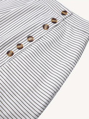  Wide Leg Stripe Print Pants with Pockets