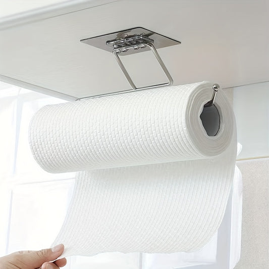 2pcs Kitchen Wiping Cloths Hooks & Roll Paper Brackets
