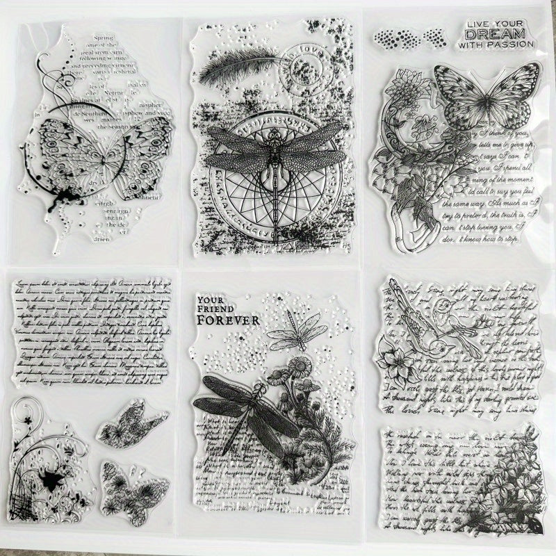 6pcs Cartoon Transparent Journal Seal for Student Card Making DIY Scrapbooking