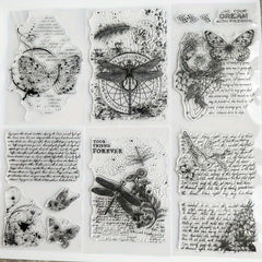 6pcs Cartoon Transparent Journal Seal for Student Card Making DIY Scrapbooking