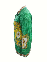  Baroque Print Shirt Dress