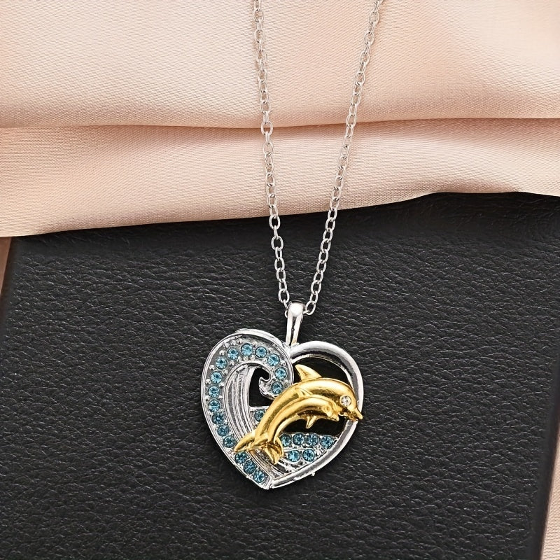 Love Pendant Necklace Dolphin Necklace Men's Anniversary Gift