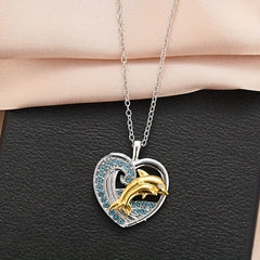 Love Pendant Necklace Dolphin Necklace Men's Anniversary Gift