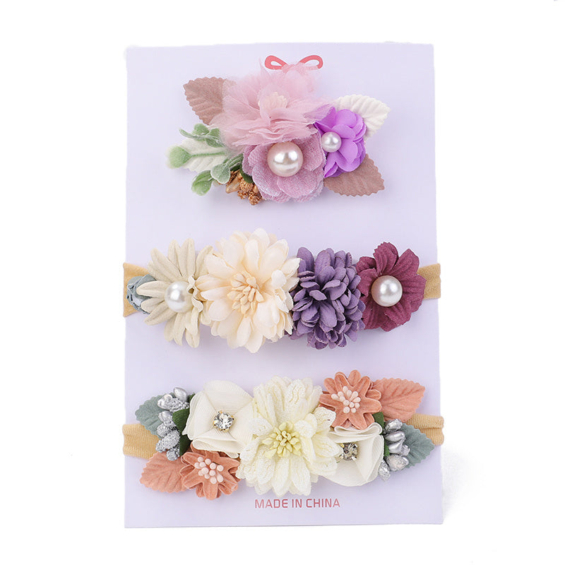 3pcs Flowers Headband Hairband Hair Accessories For Baby Girls