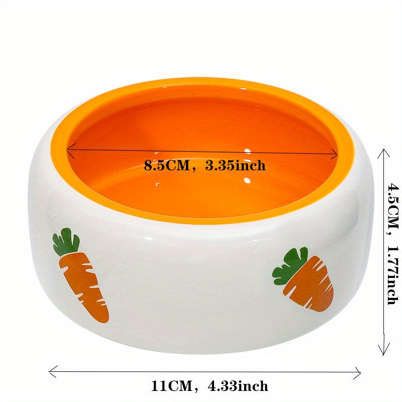 Rabbit Ceramic Feeding Bowl Elevated Tilted for Comfortable Eating