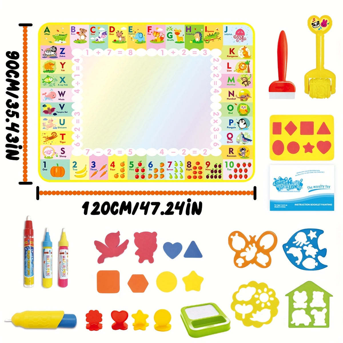 Vibrant Water Doodle Mat Educational Drawing Toy