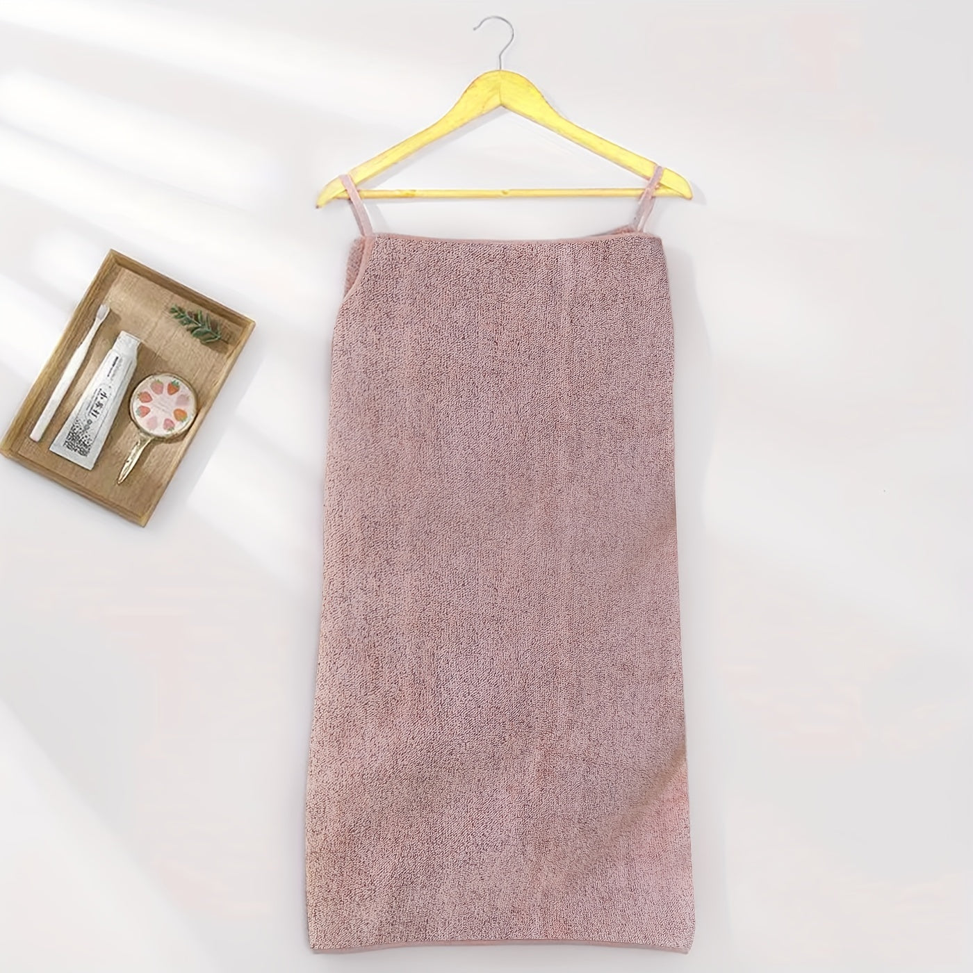 Women's Coral Velvet Suspender Bath Dress