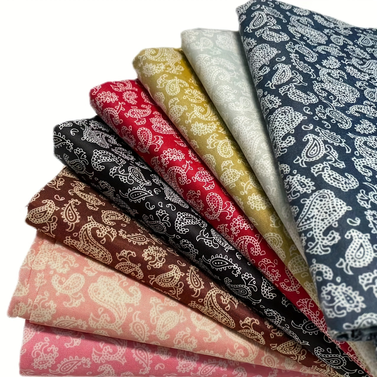 50 Random Patterned Polyester Fabric Flowers Precut for Sewing Quilting Crafting