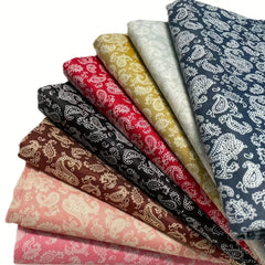 50 Random Patterned Polyester Fabric Flowers Precut for Sewing Quilting Crafting