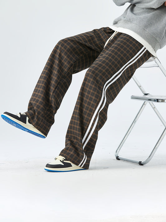 Men's Plaid Loose Pants Spring Fall