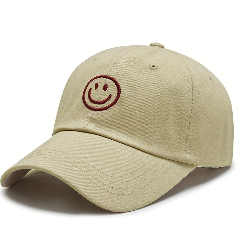 Smiling Face Embroidery Baseball Cap Couple Sun Hats Unisex Dad Hats