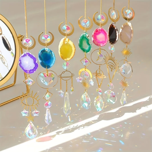 Crystal Sun Catcher Wind Chime Eye Decor Pendant Wedding Home Car Hanging
