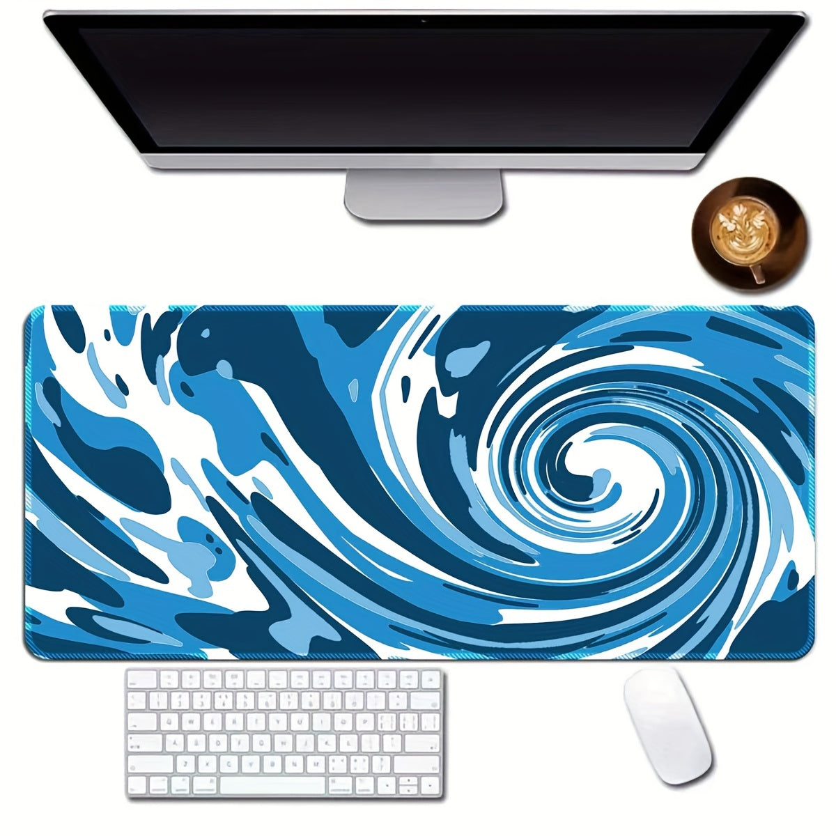 Waterproof Textured Mouse Pad with Non-Slip Rubber Base