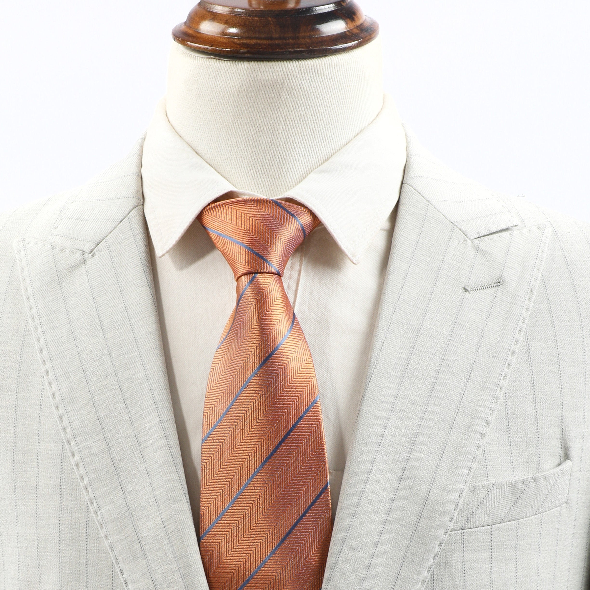 Casual Orange Diagonal Stripe Bright Tie