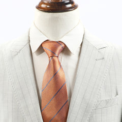 Casual Orange Diagonal Stripe Bright Tie