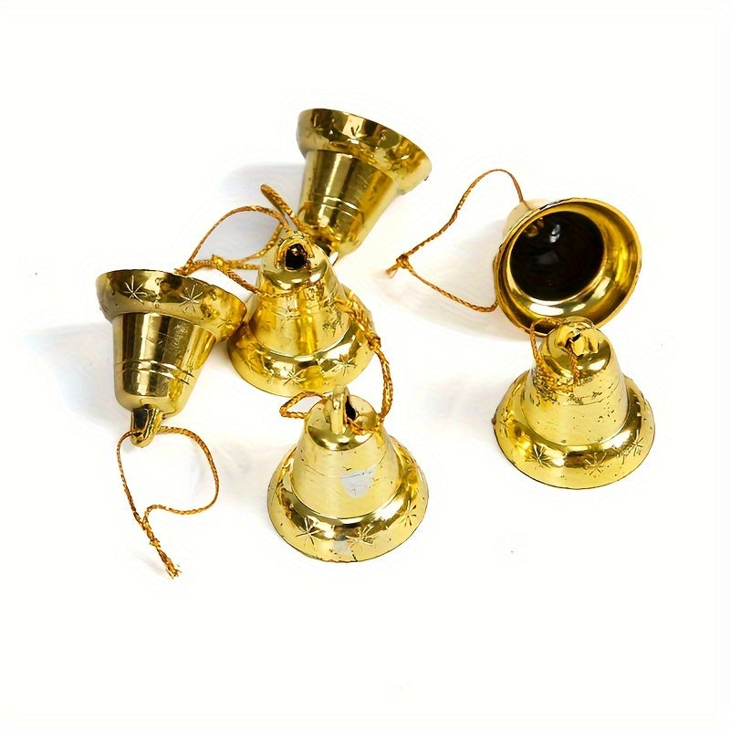 Mini Christmas Bells Ornaments Golden Bell Xmas Tree Decorations Party Supplies