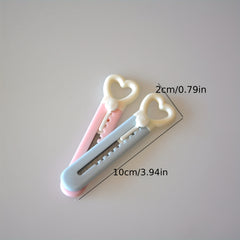 Heart Shape Retractable Box Cutters Office & Home Use