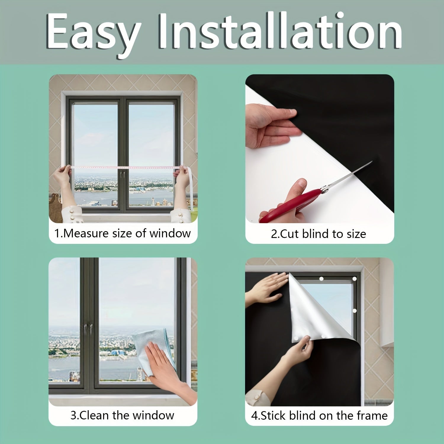 Portable Blackout Shades Blinds w/ Tapes Travel Window Curtains