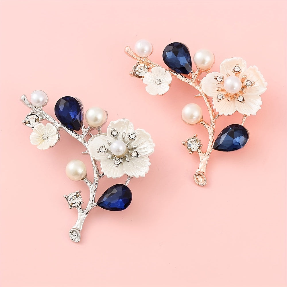 Crystal Plum Blossom Brooch Pin for Party Jewelry Gift