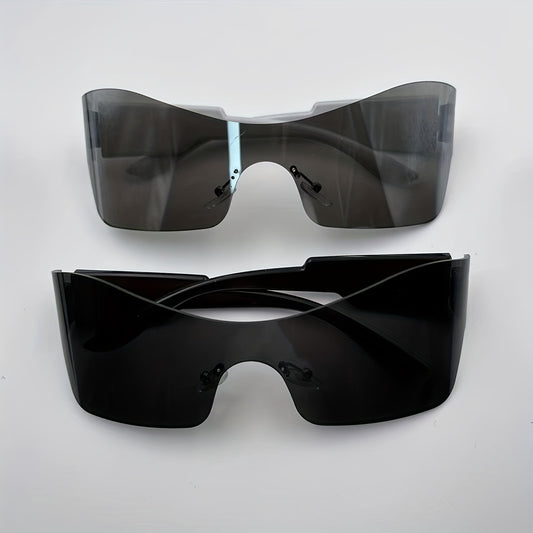 Men's Cycling Windproof Sports Sunglasses Y2K Rimless Decorative Eyewear