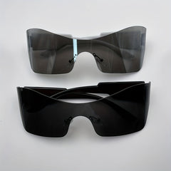Men's Cycling Windproof Sports Sunglasses Y2K Rimless Decorative Eyewear
