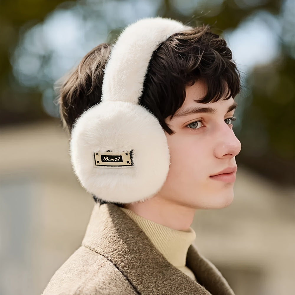 Polyester Earmuffs for Men Warm Plush Lined Ear Warmers