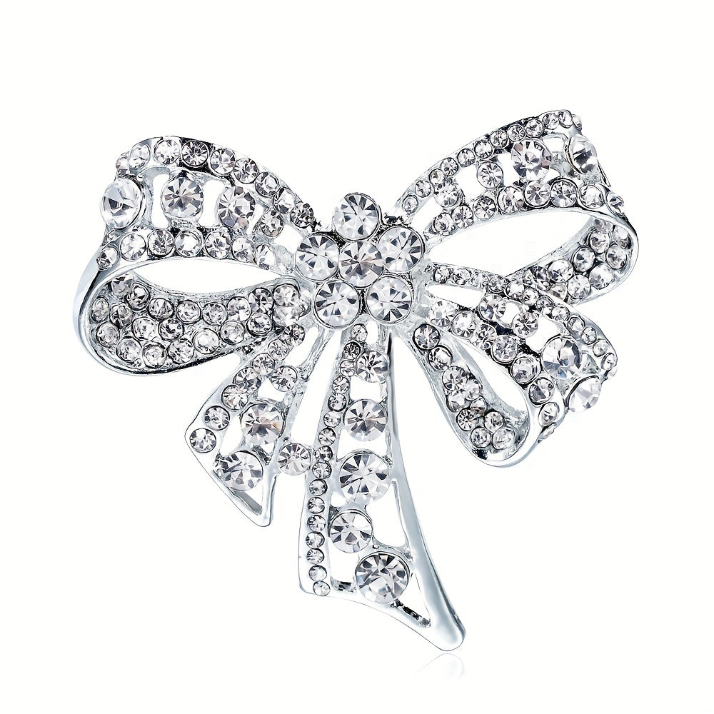Men's Butterfly Bow Full Diamond Brooch