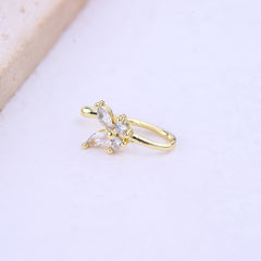 Glamor Zircon Butterfly Nose Ring Women's Delicate Jewelry Nose Clip