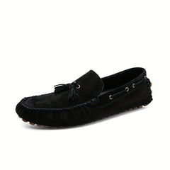 Women's Rubber Sole Slip On Loafers Comfortable Round Toe Non Slip Shoes
