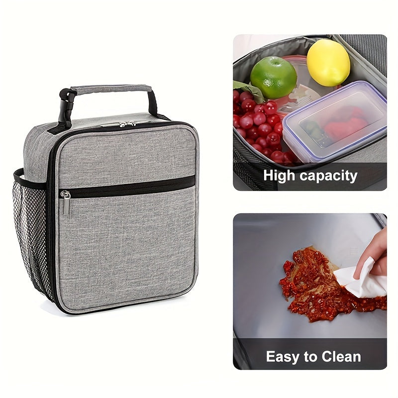Insulated Lunch Bag with Bottle Holder for School Picnic Outdoor
