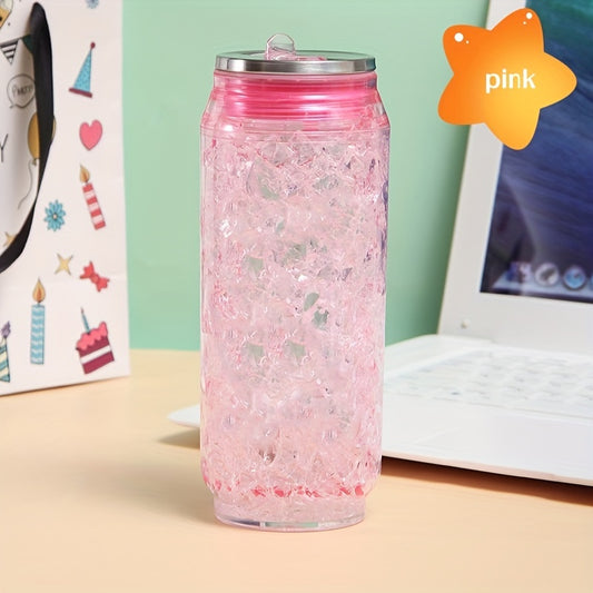 Cola Crushed Ice Cup Easy Pull Can Double Layer Straw Cup