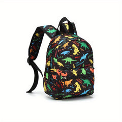 Colorful Dinosaur Backpack for Kids with Padded Back and Adjustable Straps