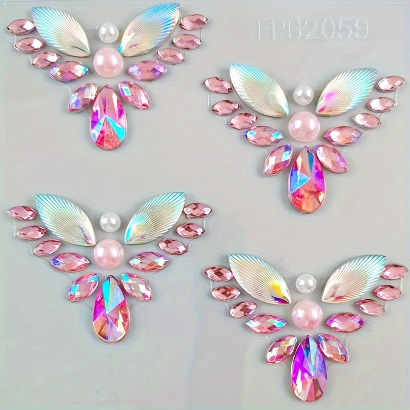 Colorful Rhinestone Forehead Sticker for Festive Performances