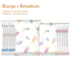 6pcs Vacuum Compression Storage Bags for Clothes Blankets Shirts