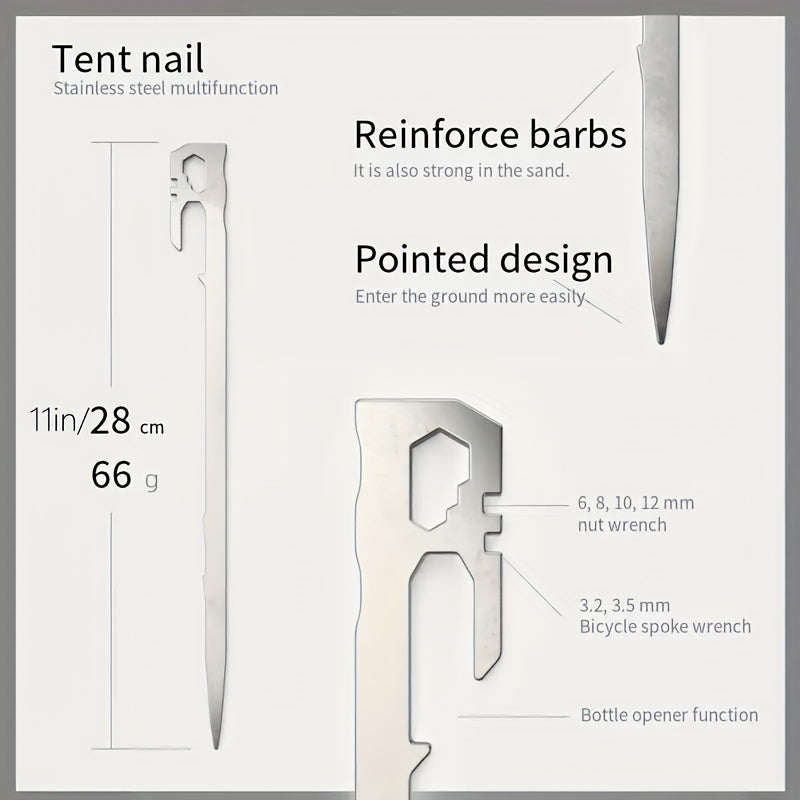 6pcs 420 Stainless Steel Canopy Tent Nails for Camping