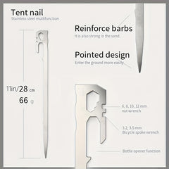 6pcs 420 Stainless Steel Canopy Tent Nails for Camping