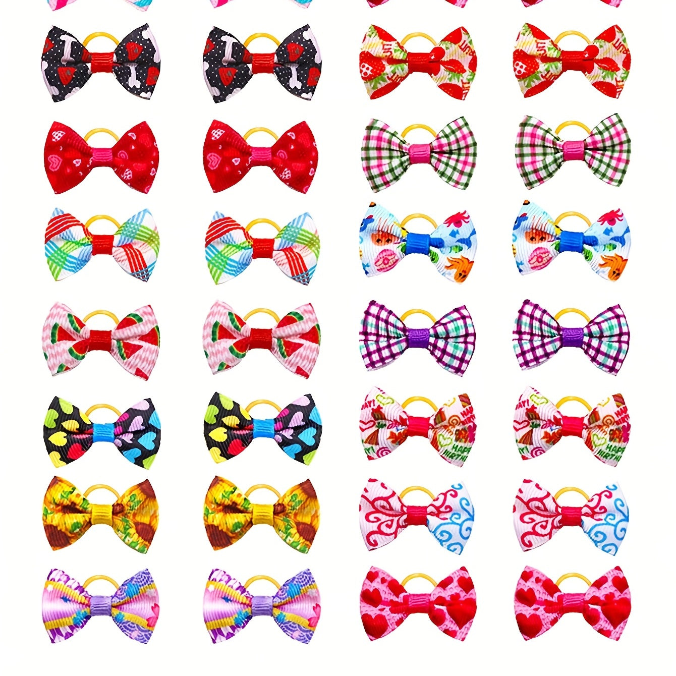 30pcs Mixed Elastic Bow Dog Hair Accessories