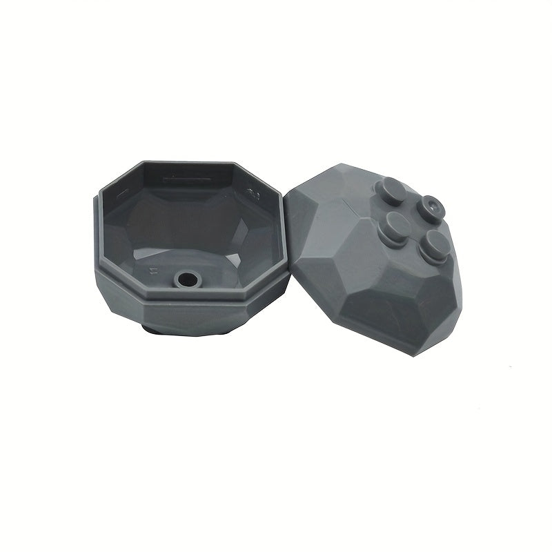 Dark Grey Rock Building Blocks 4x4 Octagonal Giant Stone Scene