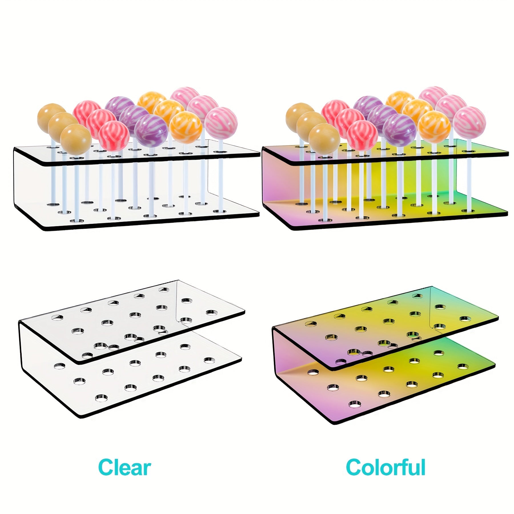 Acrylic Lollipop Holder 15 Hole Clear Cake Pop Stand Display