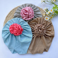 Soft Elastic Strip Flower Baby Hat For Girl