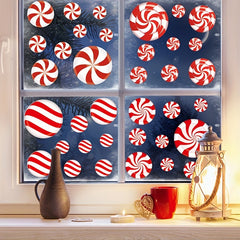 81pcs Christmas Window Stickers Red Candy Static Decorations 19 99 29 72 Cm